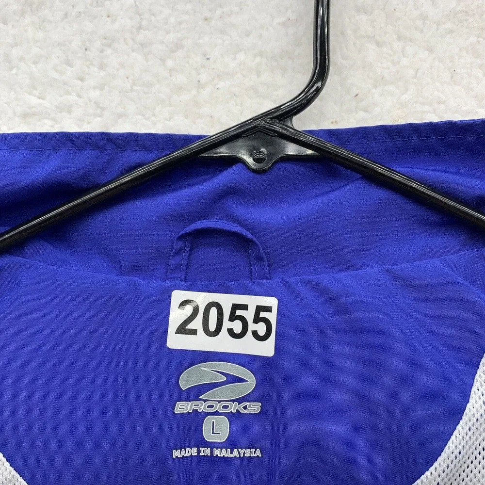 Brooks Hawaii Windbreaker Mens Large L Vented Mesh Blue‎ White Running Athletic